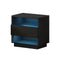 LED Bedside Table with 2 Shelves – Black