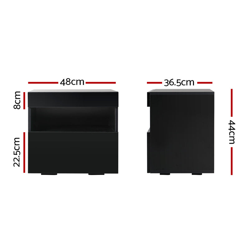 LED Bedside Table – Black