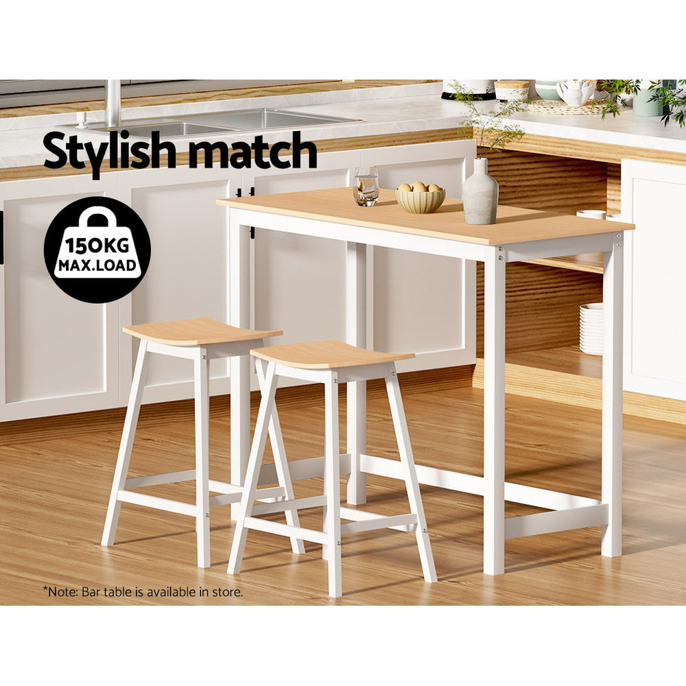 Set of 2 - Oak Bar Stools
