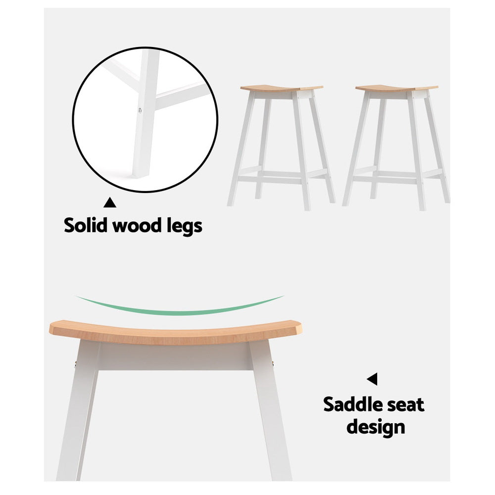 Set of 2 - Oak Bar Stools