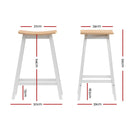 Set of 2 - Oak Bar Stools