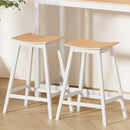 Set of 2 - Oak Bar Stools