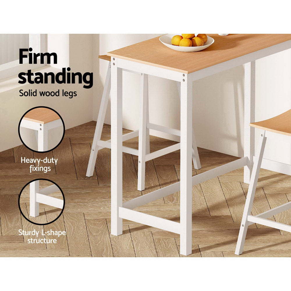 Ari Solid Pine Bar Table – Pine & White – 108 cm