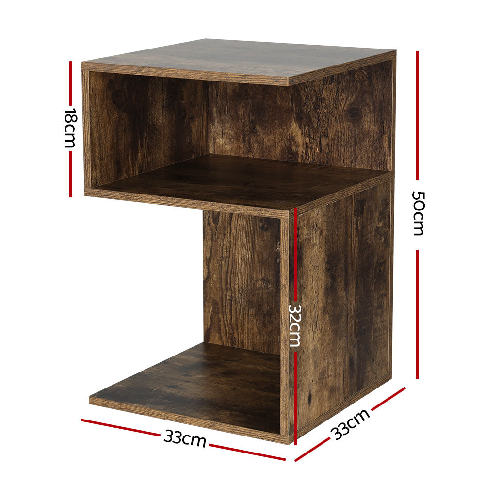 Umeni Rustic Bedside Table – Oak – 33 cm