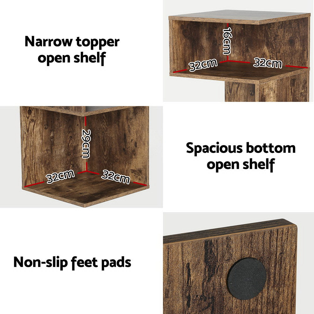 Umeni Rustic Bedside Table – Oak – 33 cm