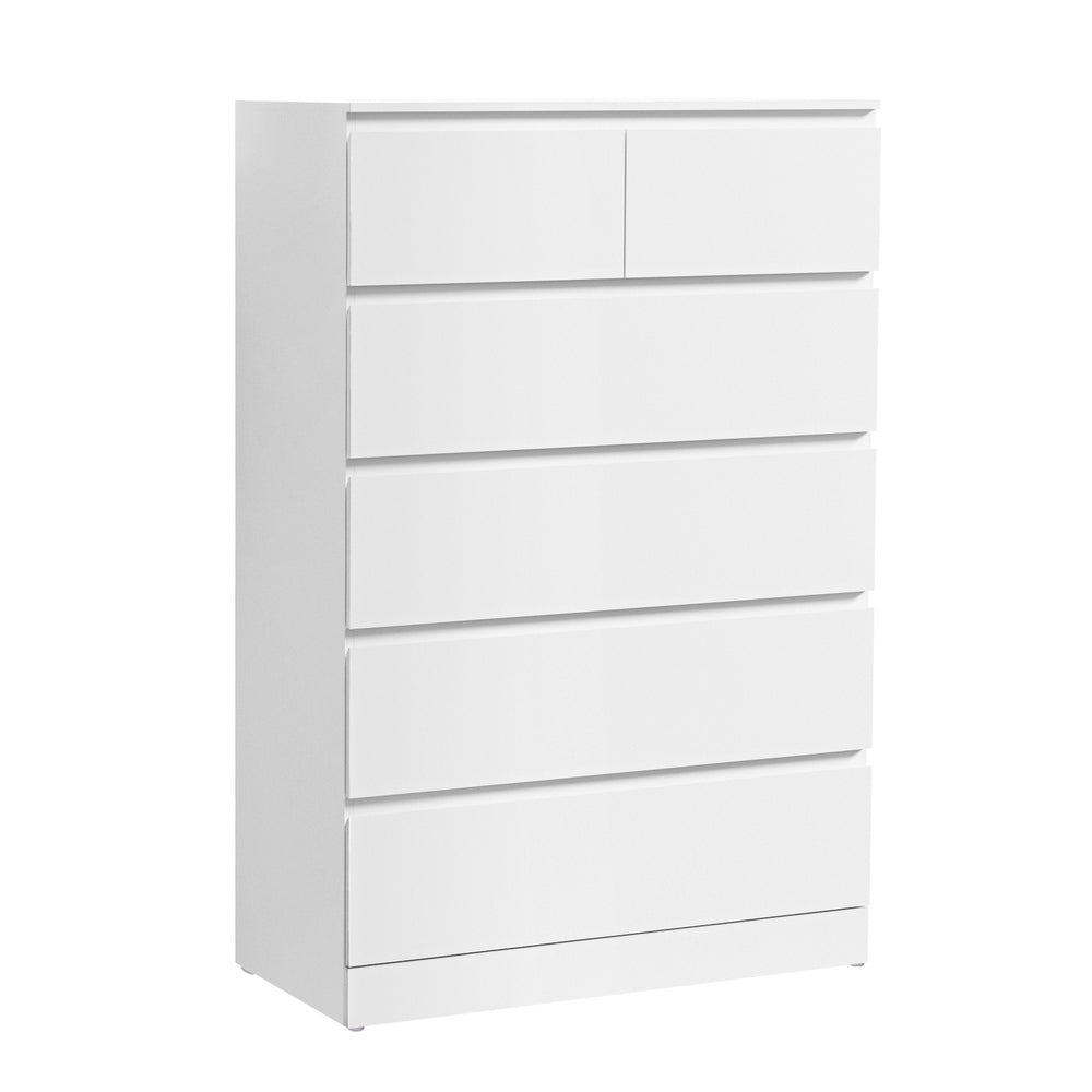 Pepe 6-Drawer Chest – White – 80 cm