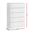 6-Drawer Chest – PEPE Series, White Finish