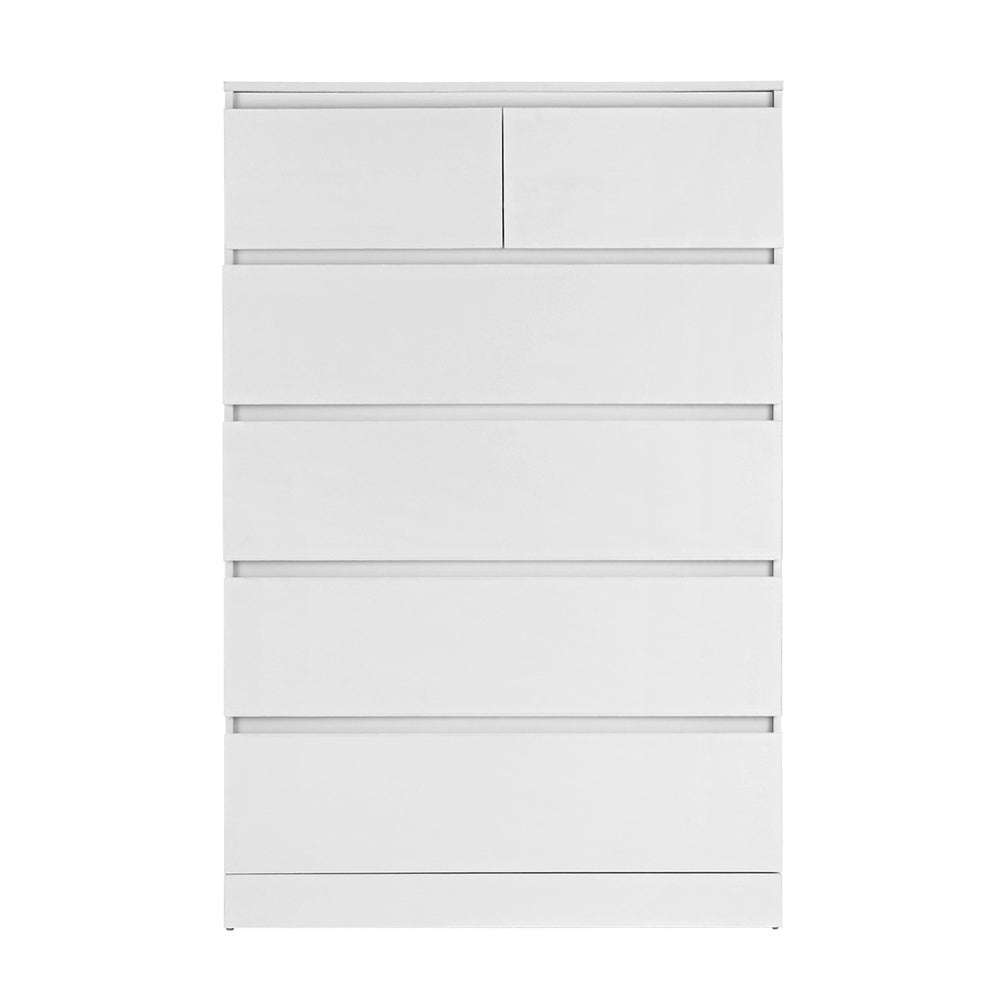 Pepe 6-Drawer Chest – White – 80 cm