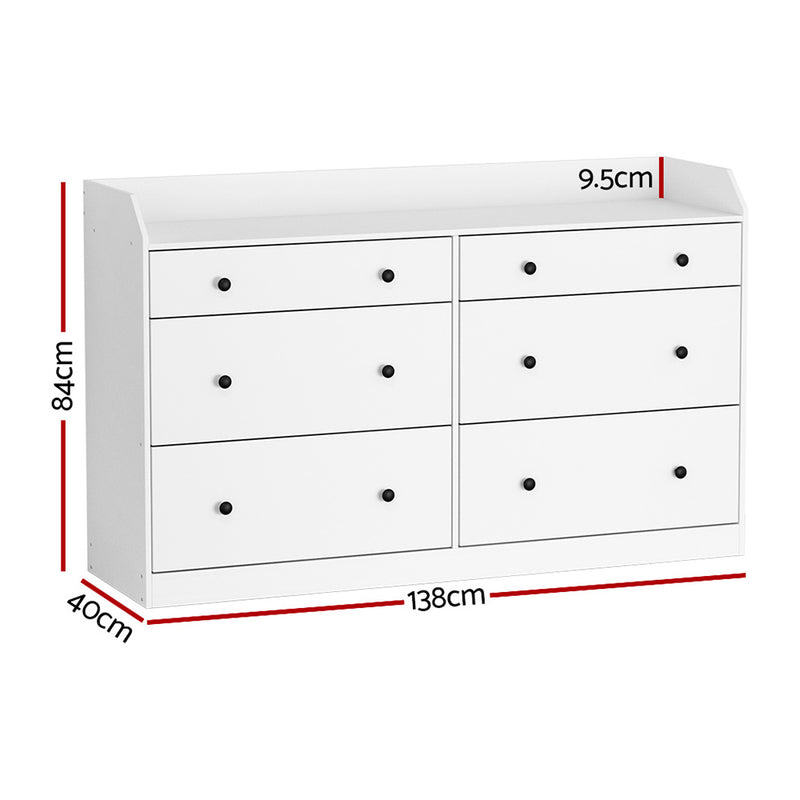 6-Drawer Chest – PETE Series, White Finish
