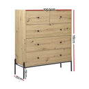 5-Drawer Chest – ARNO Series, Pine Wood