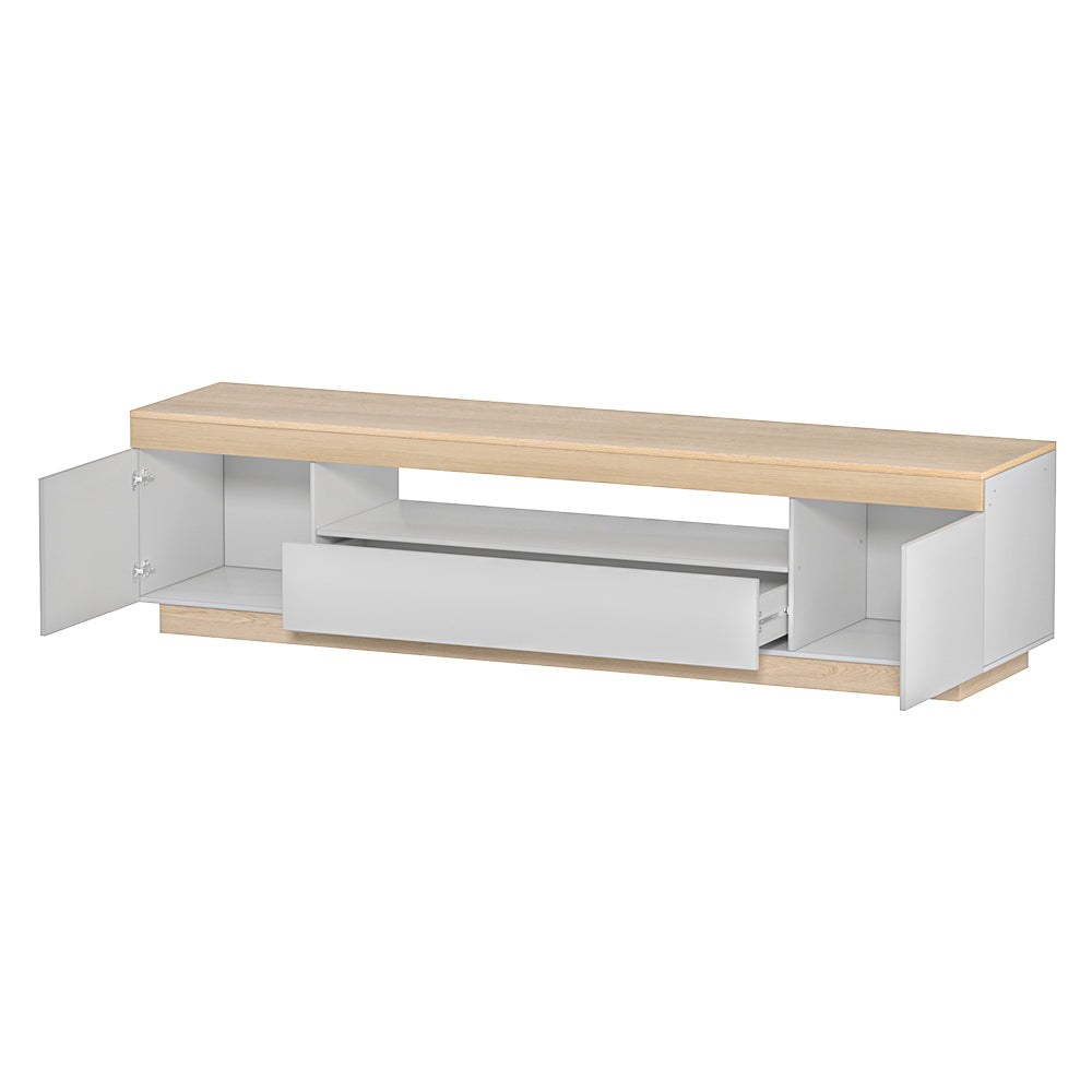 Nova TV Entertainment Unit – White & Wood – 180 cm