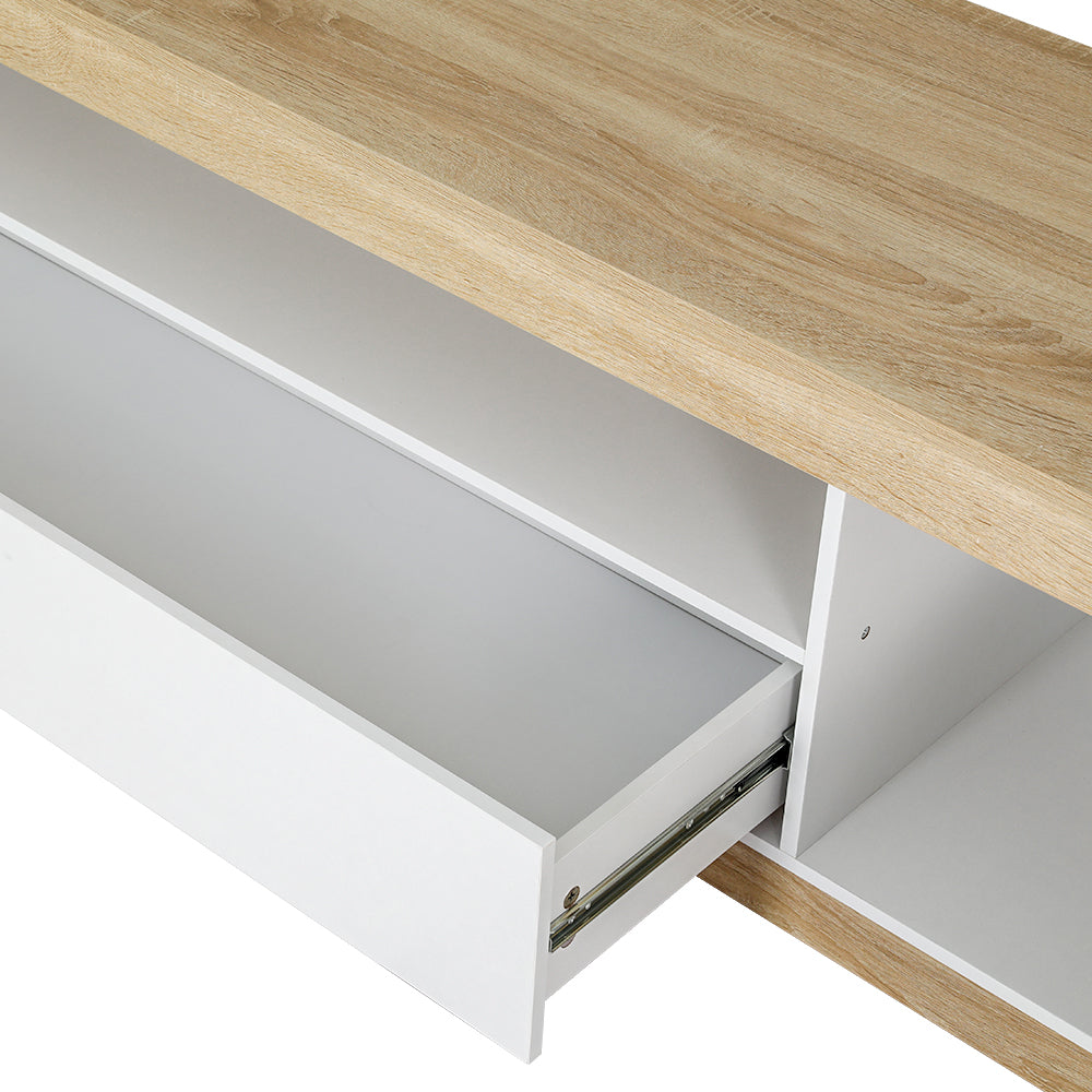 Nova TV Entertainment Unit – White & Wood – 180 cm