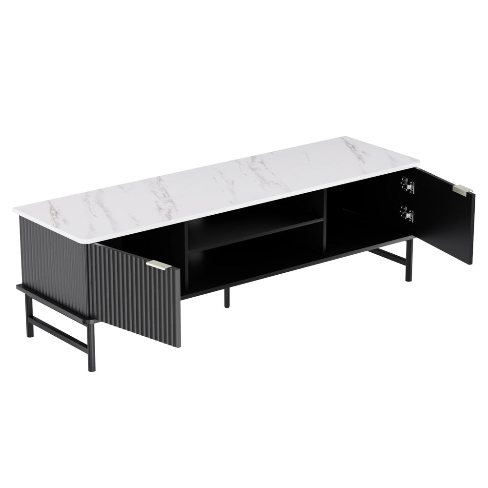 Zara TV Entertainment Unit – White & Black – 140 cm