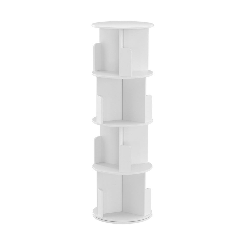 Edie 4-Tier Rotating Display Shelf – White – 130 cm