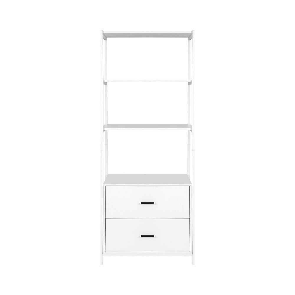 Kellan Bookshelf with Drawers – White – 152 cm
