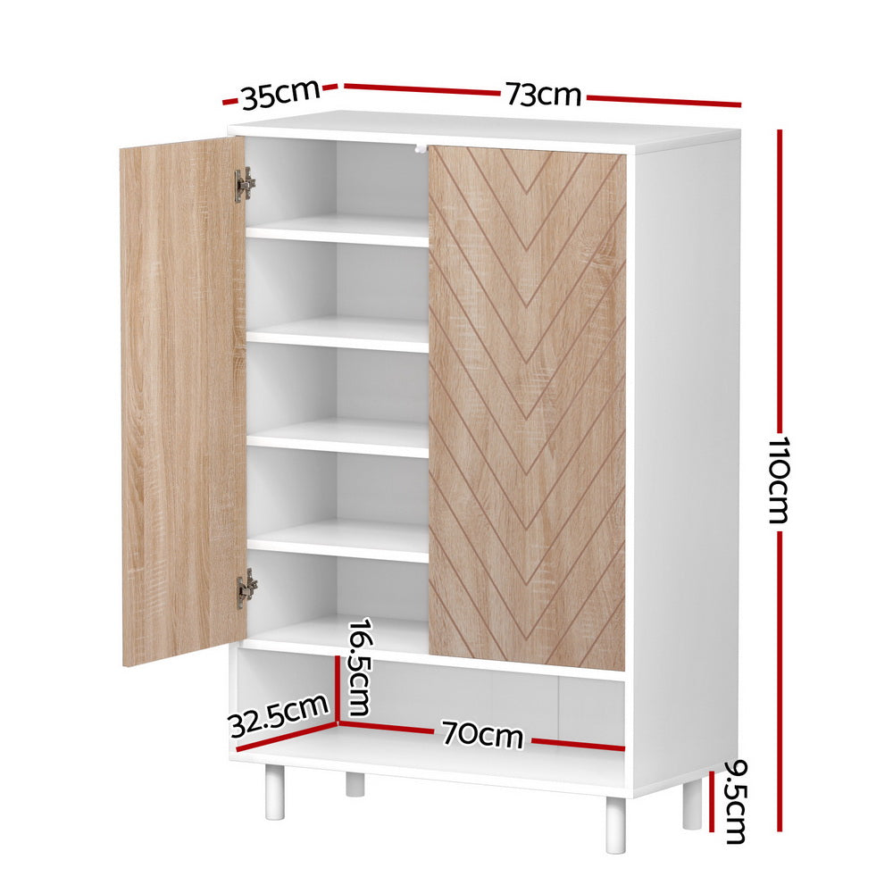 Hudson Shoe Rack Cabinet – White – 24 Pairs