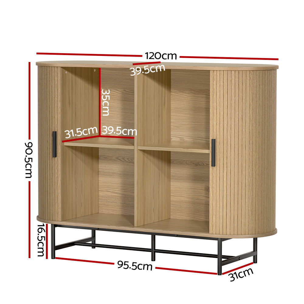 Piia Buffet Sideboard with Sliding Doors – Oak – 120 cm
