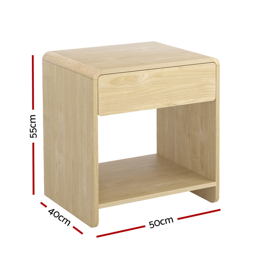 Alderon Bedside Table – Pine – 50 cm