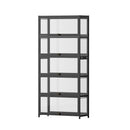 Rowan 5 - Tier Display Cabinet Storage Bookshelf Clear Shelf Black