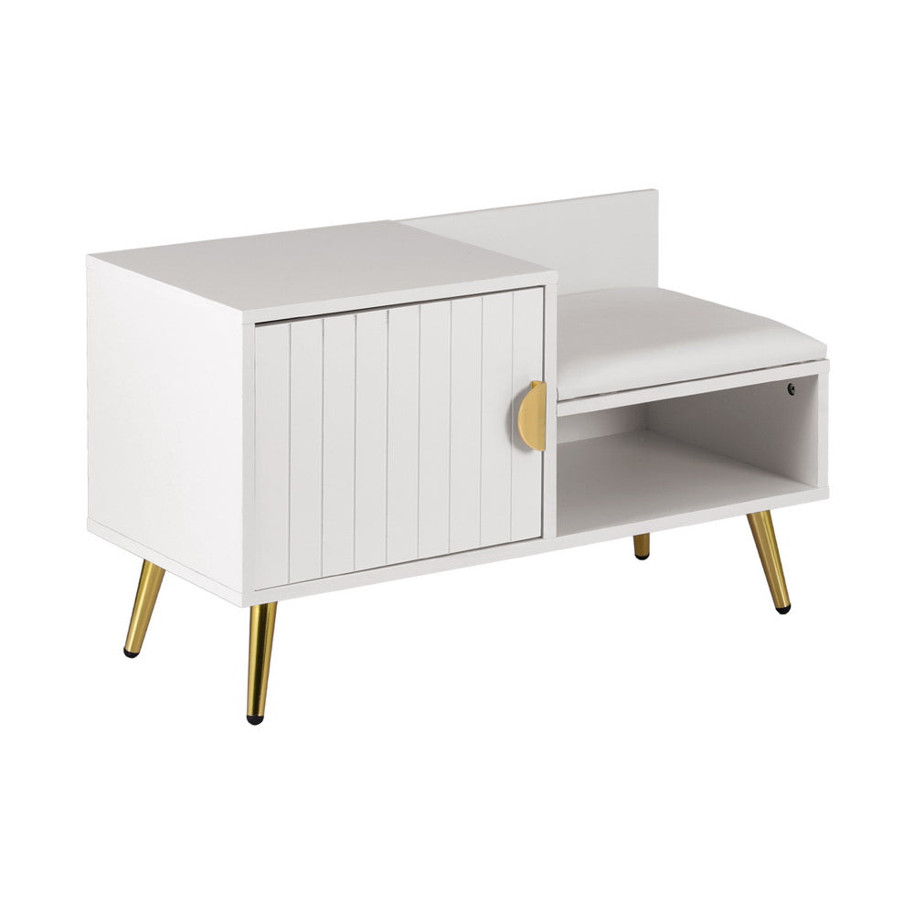 Fiora Shoe Storage Bench – White – 6 Pairs