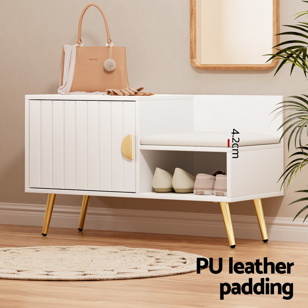 Fiora Shoe Storage Bench – White – 6 Pairs