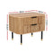 Bedside Table with 2 Drawers – Paulownia Pine Wood