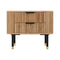 Bedside Table with 2 Drawers – Paulownia Pine Wood
