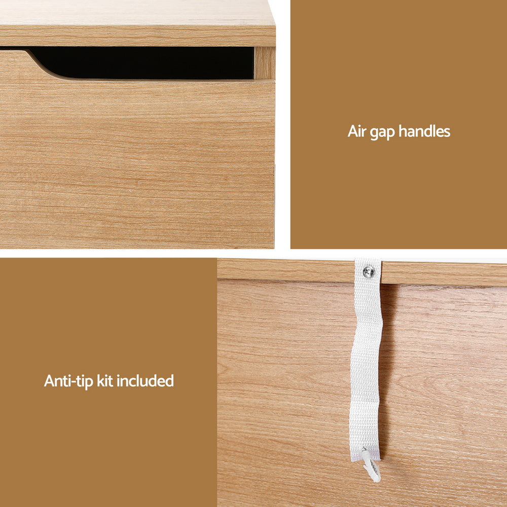 Keller Bedside Table – Pine – 2 Drawers