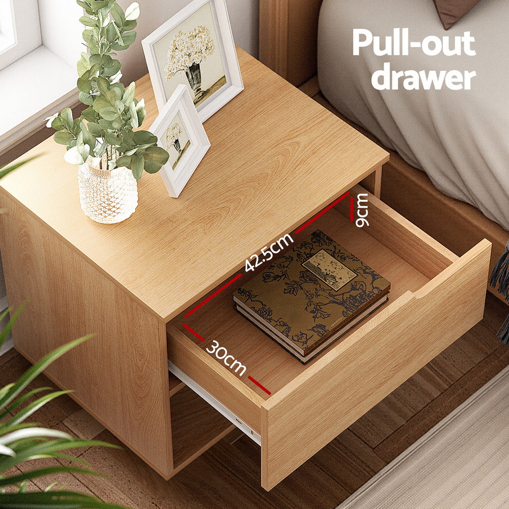 Hayden Bedside Table – Pine – 1 Drawer