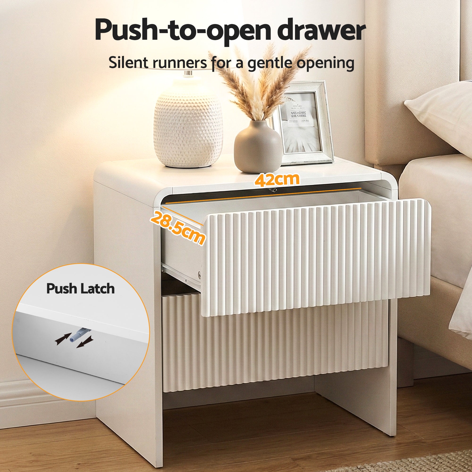 Emerson Bedside Table – Beige – 50 cm
