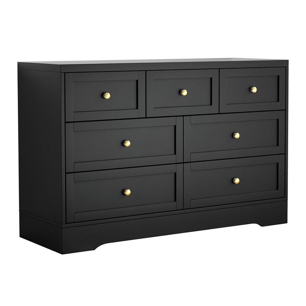 Atlas 7 Drawer Tallboy – Black – Medium