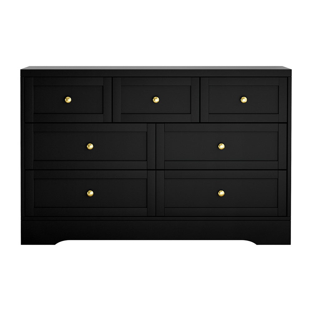 Atlas 7 Drawer Tallboy – Black – Medium