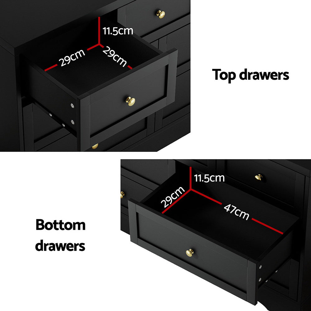 Atlas 7 Drawer Tallboy – Black – Medium