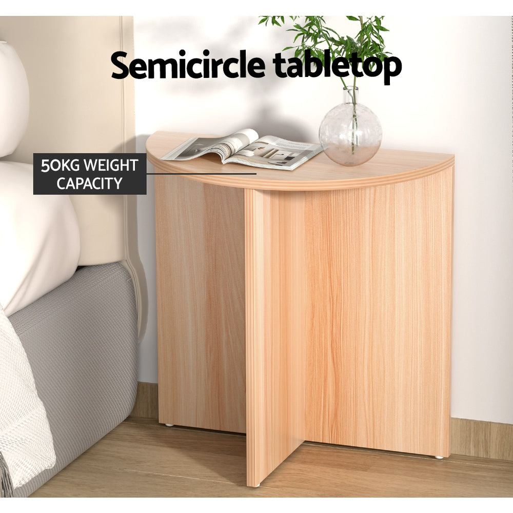 Elva Semi-Circle Coffee Table – Pine – 48 cm