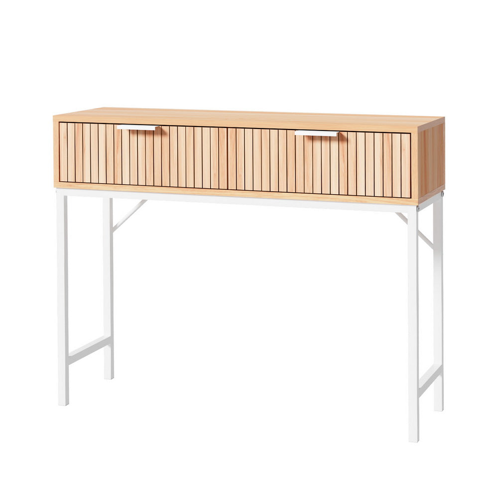 Harmony Console Table with 2 Drawers – Pine – 92 cm