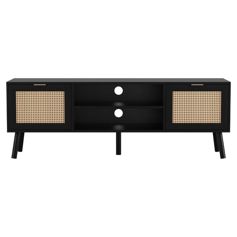 Cove TV Unit Storage Cabinet – Black – 150 cm
