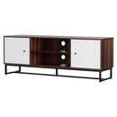 Cove TV Unit 150cm Storage Shelves Walnut White