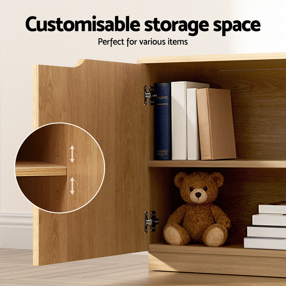 Linden TV Unit Entertainment Storage Cabinet – Pine – 180 cm