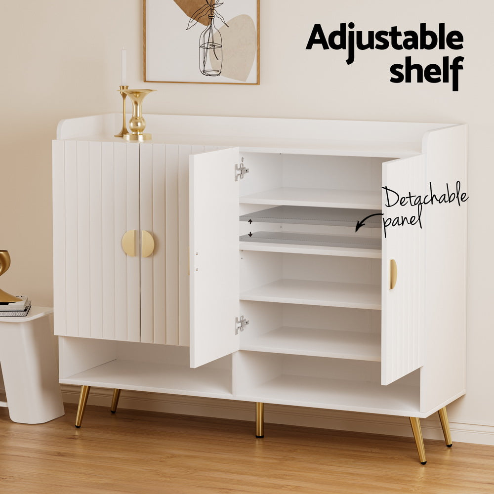 Serano 5-Tier Shoe Cabinet – White – 30 Pairs