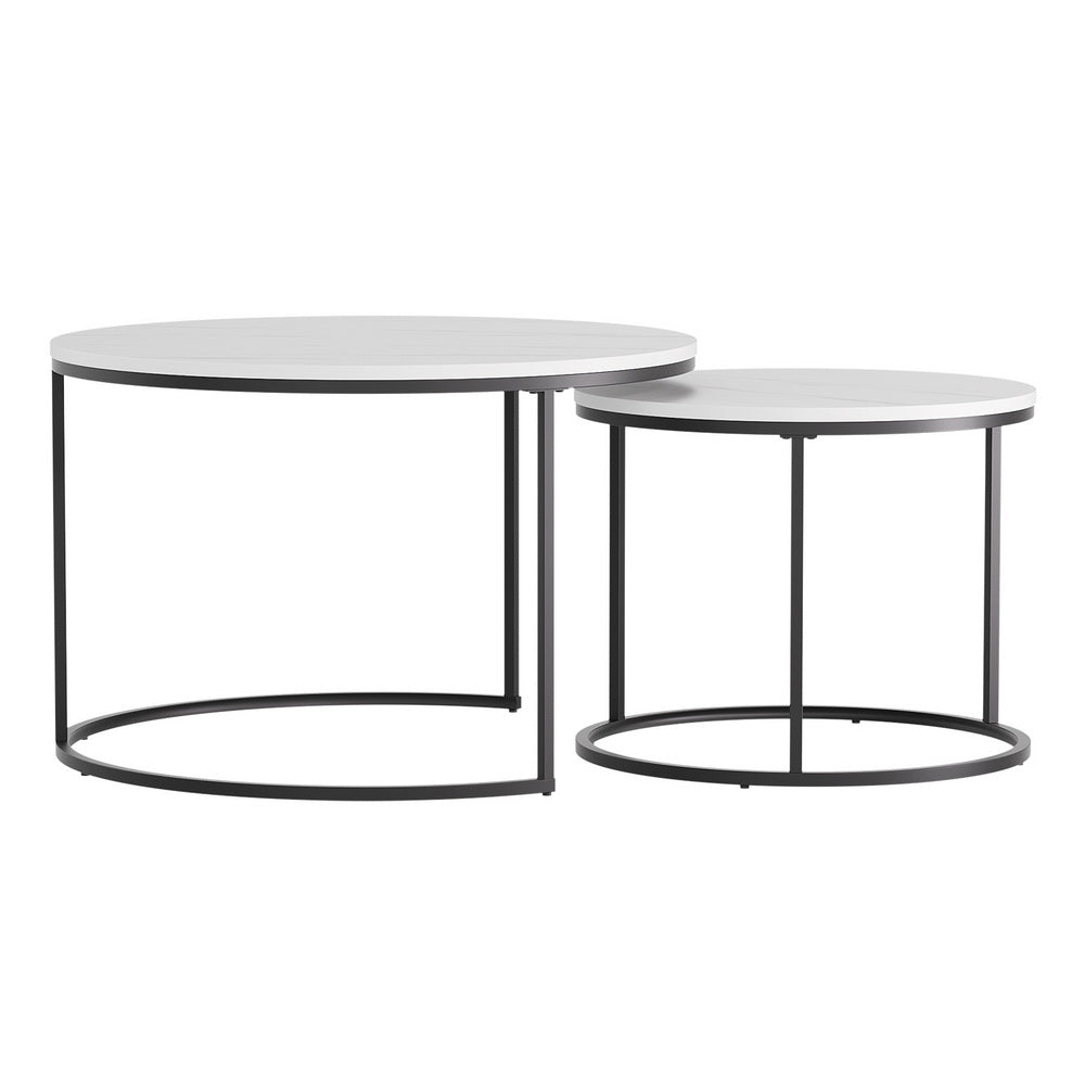 Serano Nesting Coffee Tables – Marble Effect – Set of 2