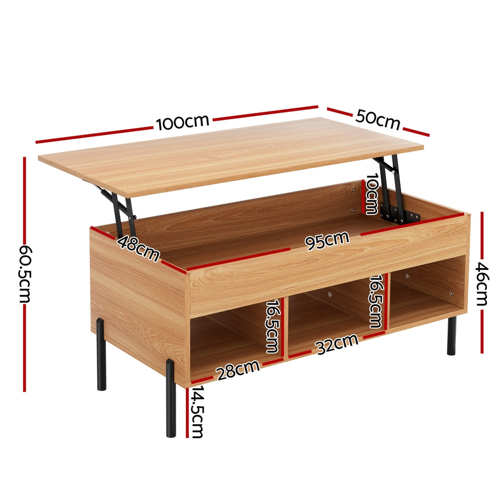Elevation Lift Top Coffee Table – Brown / Wood – 100 cm