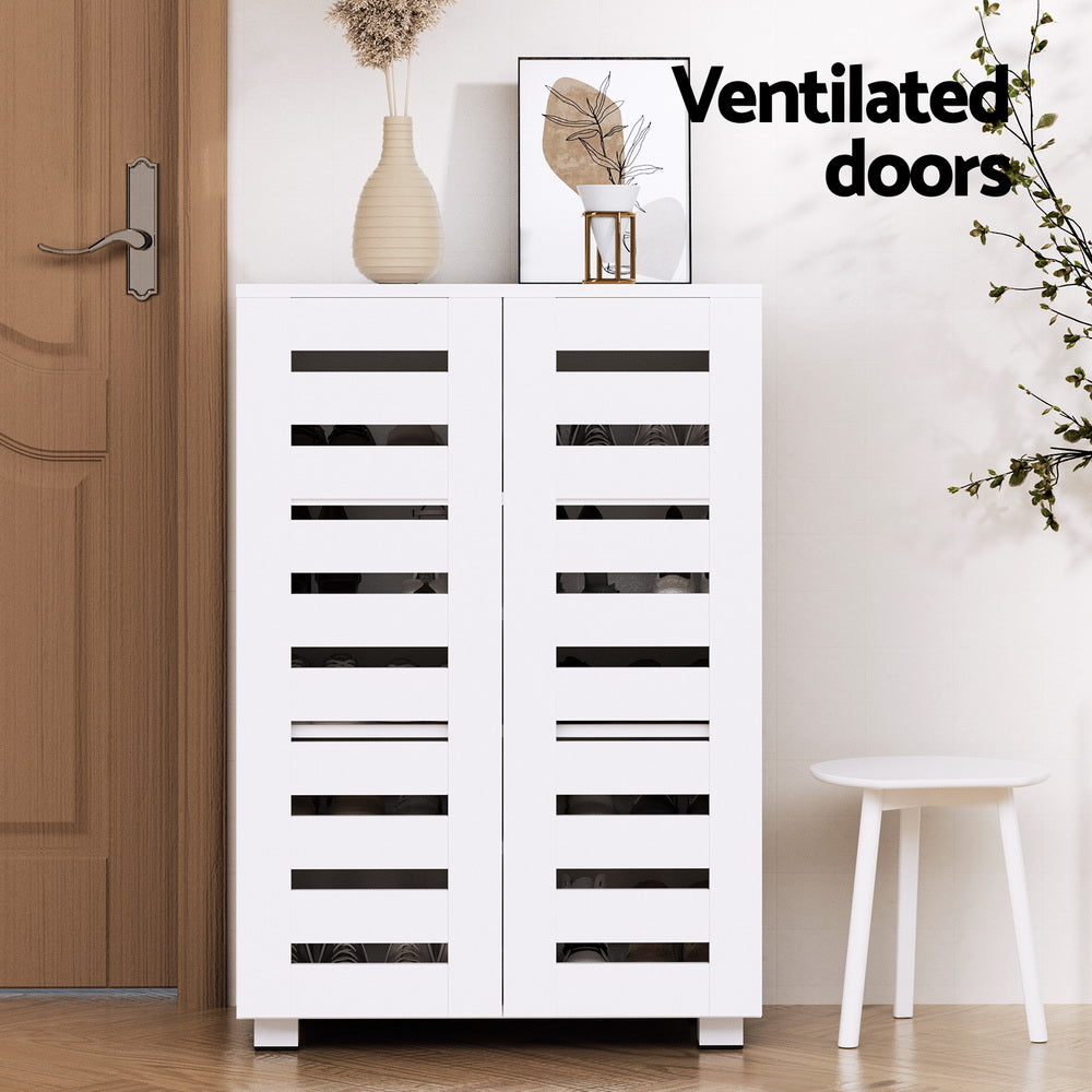 Bentley Shoe Cabinet – White – 20 Pairs