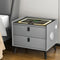 Smart Bedside Table with Wireless Charging – Grey