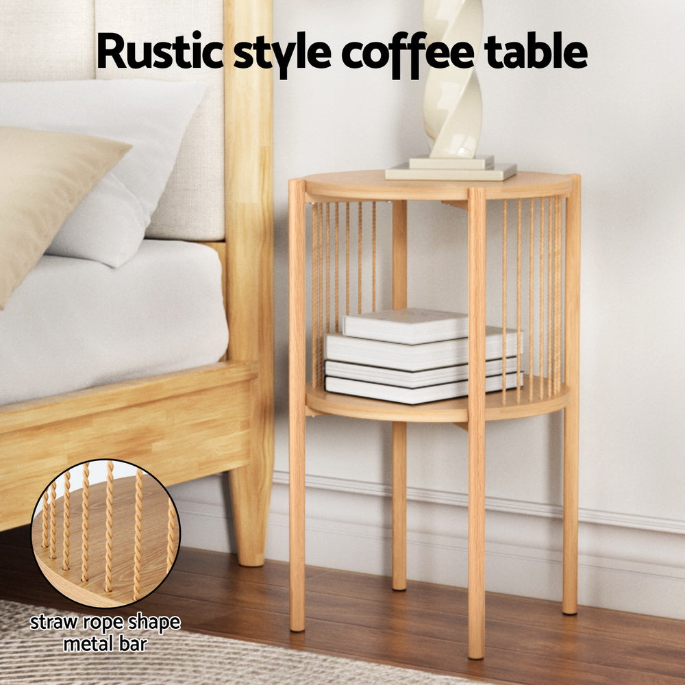 Alderon Round Coffee Table – Pine – Small