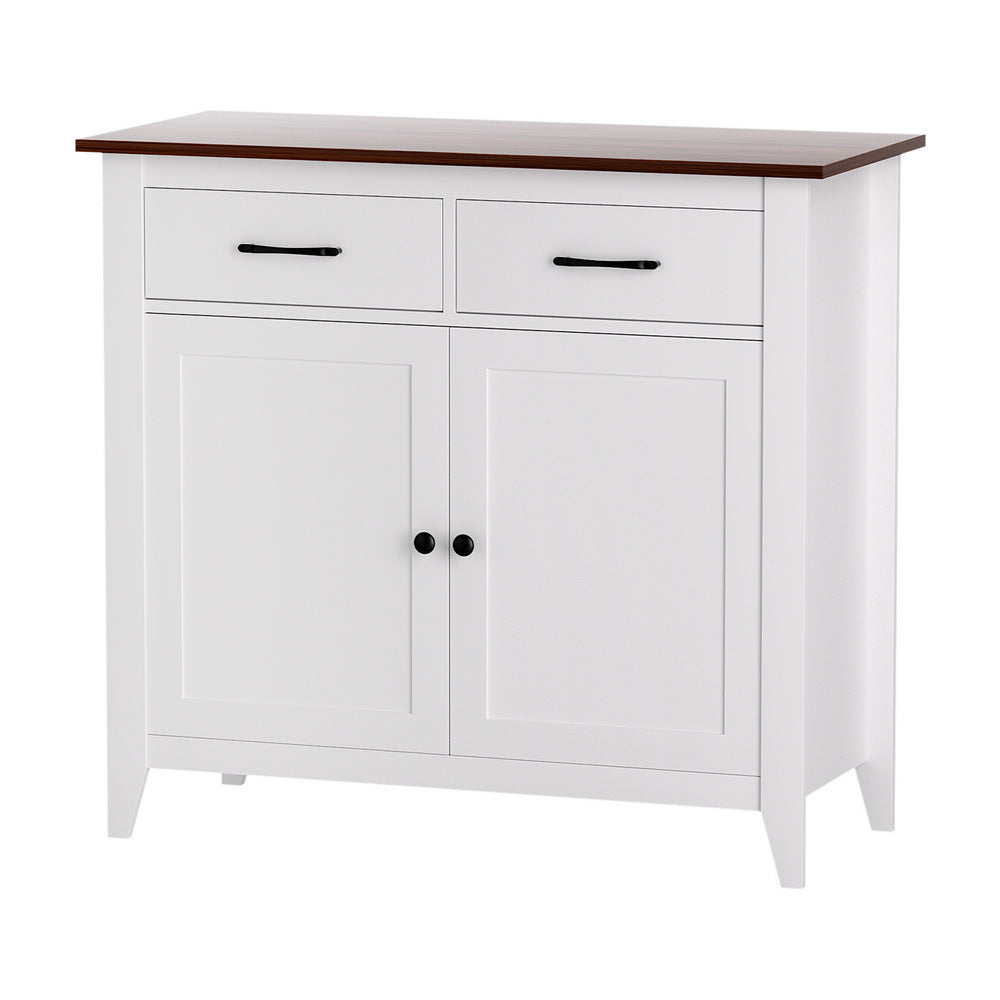 Buffet Sideboard Storage Cabinet Kitchen Cupboard Hallway 2 Drawers White