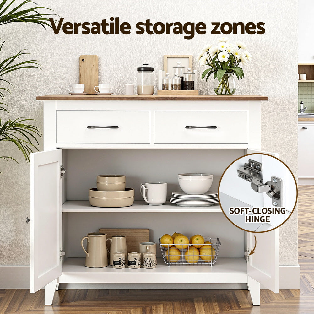 Stellan Buffet Sideboard – White – 90 cm