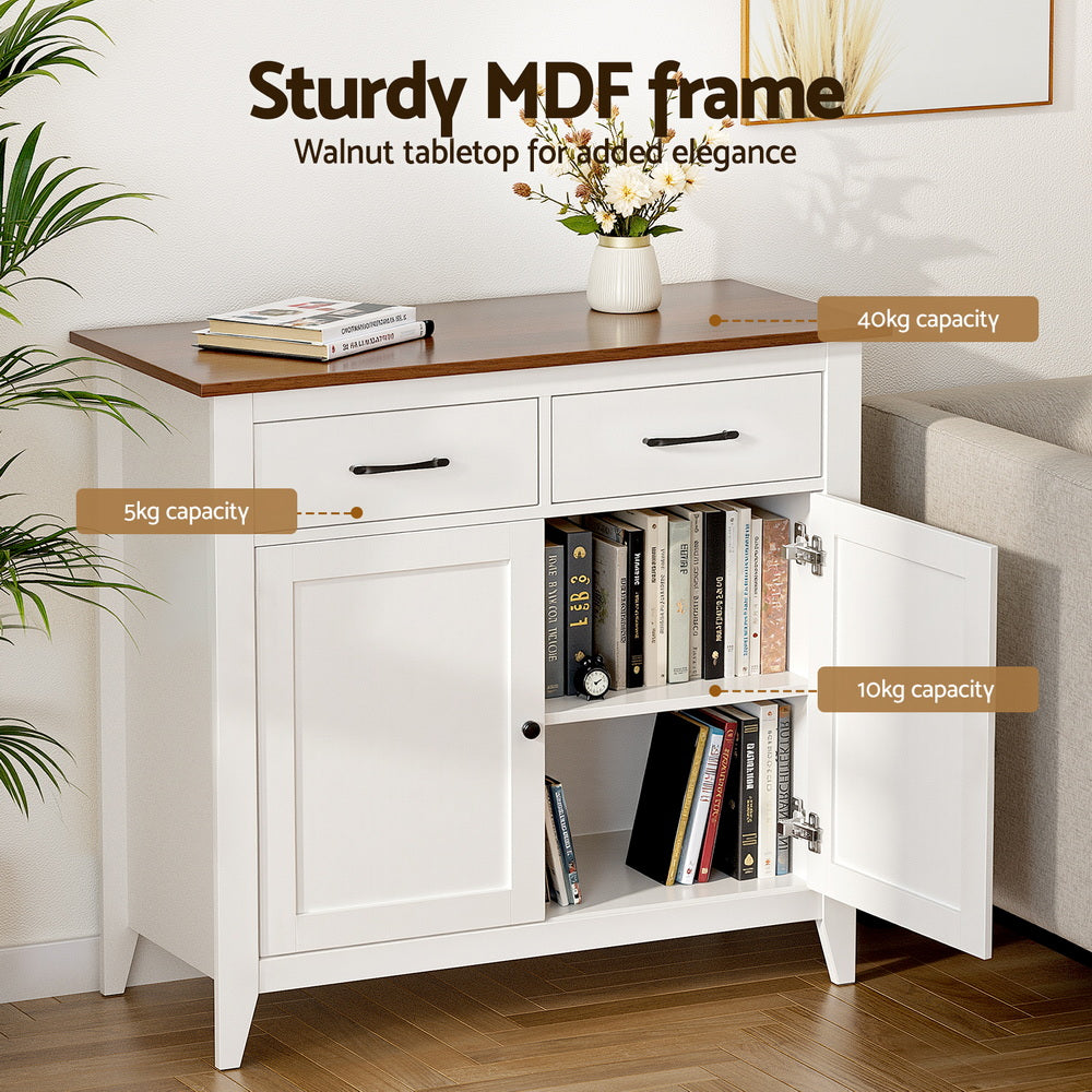 Stellan Buffet Sideboard – White – 90 cm