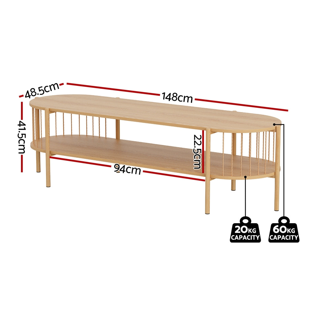 Atlas TV Unit Entertainment Storage – Pine – 148 cm