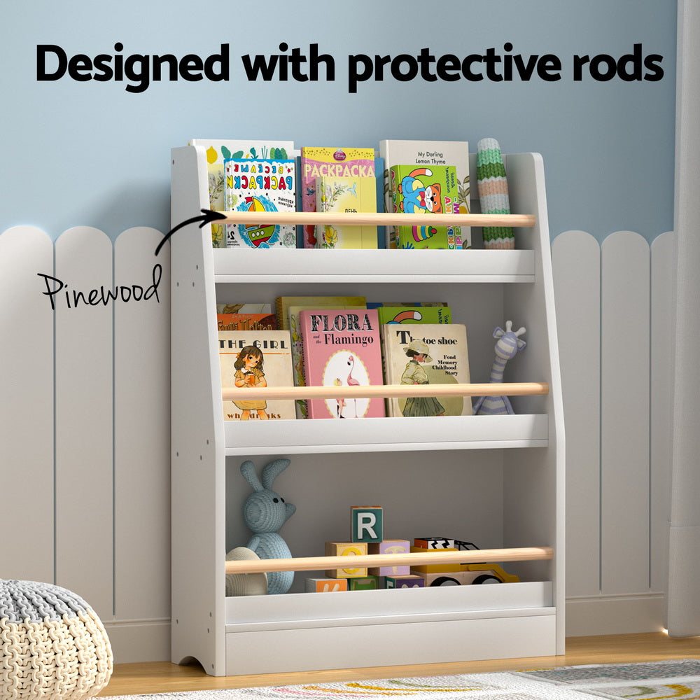 Camden Kids Display Bookshelf – White – 3 Tier
