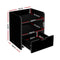 2 x Bedside Tables with Drawer & Shelf – Black
